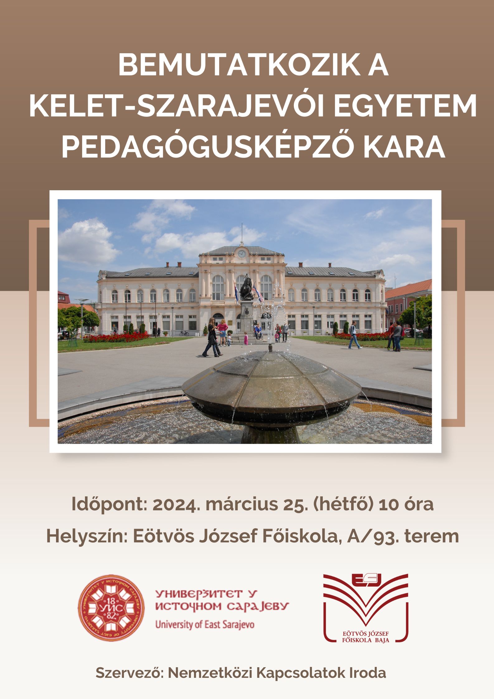 Bemutatkozik a Kelet-Szarajevói Egyetem Pedagógusképző Kara az EJF-en