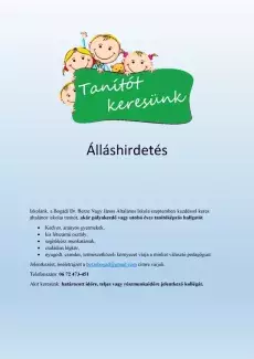 Tanítót keres a Bogádi Dr. Berze Nagy János Általános Iskola